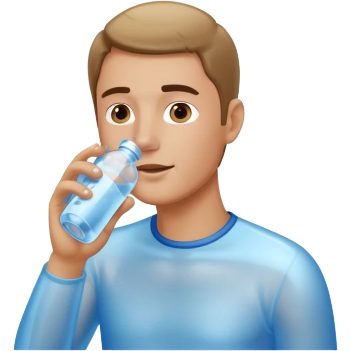 man drinking water from a bottle emoji