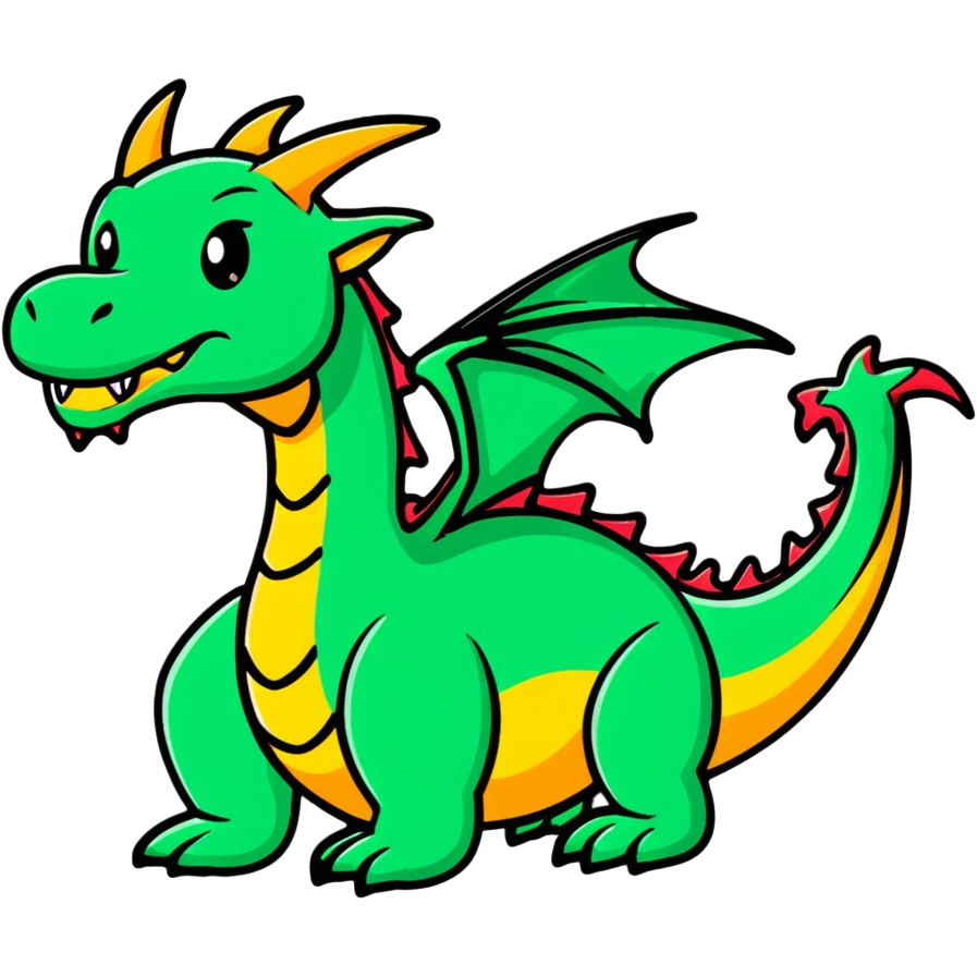 three-headed dragon Gorynych cartoonish sticker style emoji