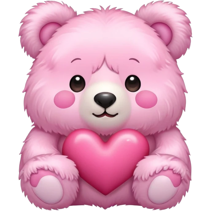 Kawaii bear heart emoji