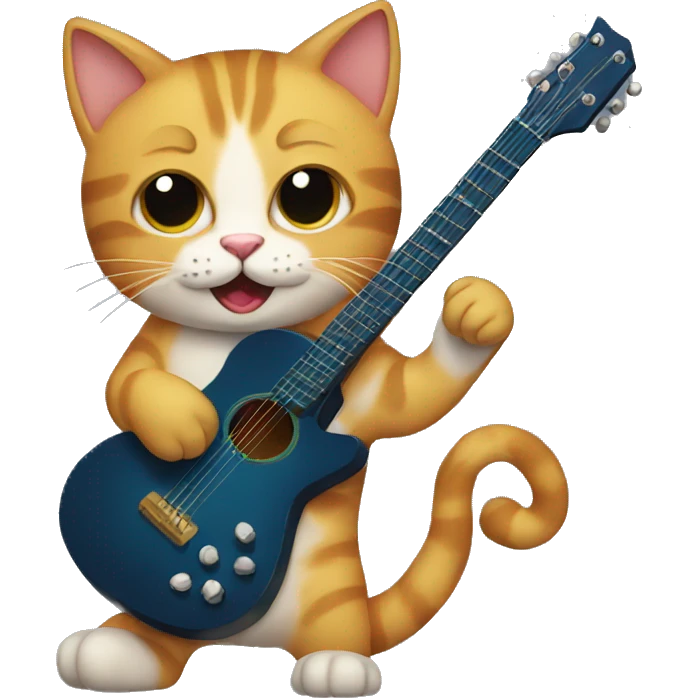 cat playing guitar emoji