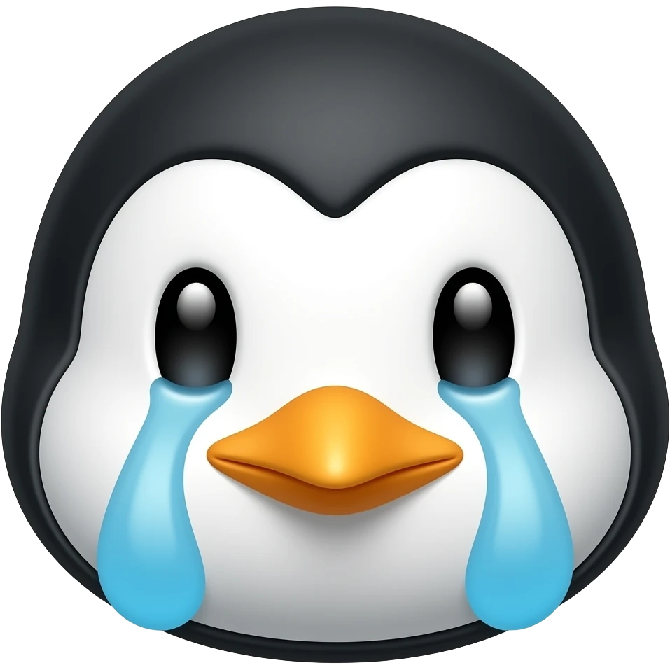 crying penguin face sad eyes emoji