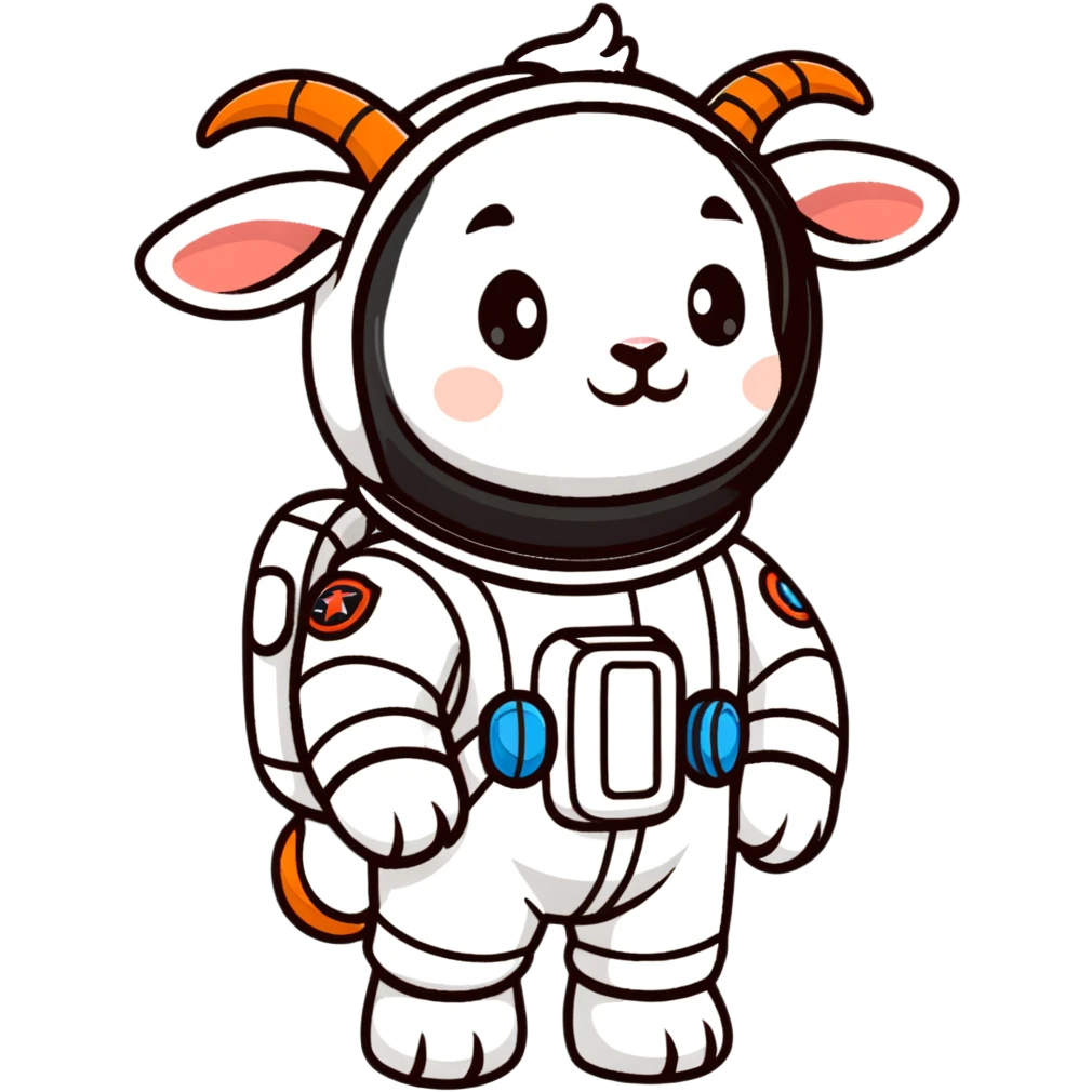 cute goat cosmonaut emoji