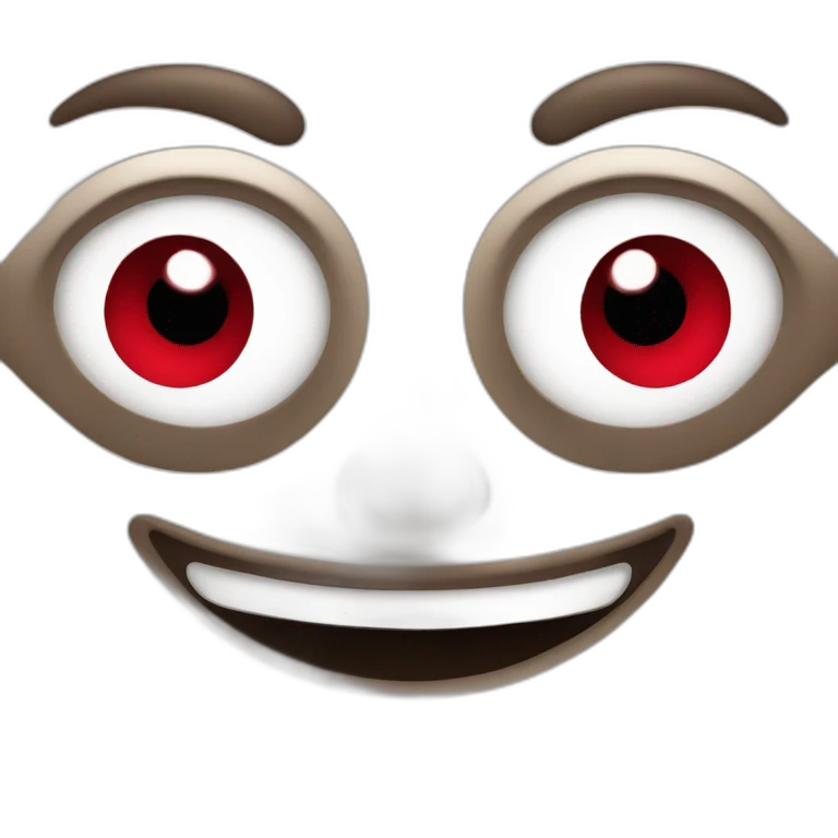 smile emoji with red eyes emoji