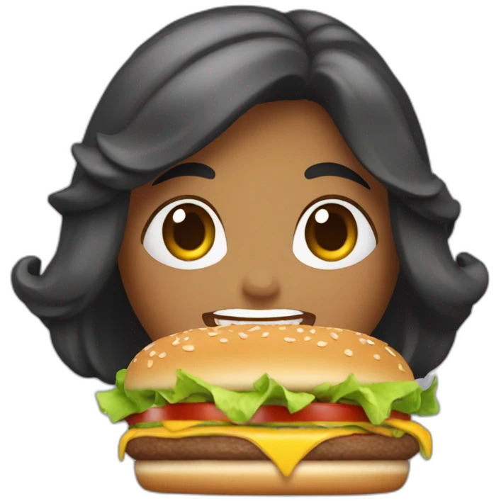 Miss réunion qui mange un burger emoji