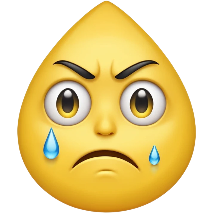 Yellow angry face with tears in eyes emoji