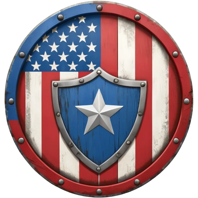 A Circle Shield With American Flag Printed On It emoji