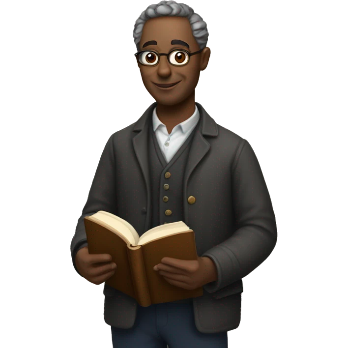 a literary curator with a book in his hands emoji