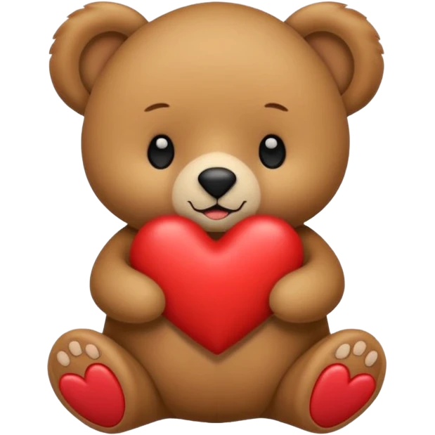 Osito con corazon i en el centro de corazon nombre agata emoji