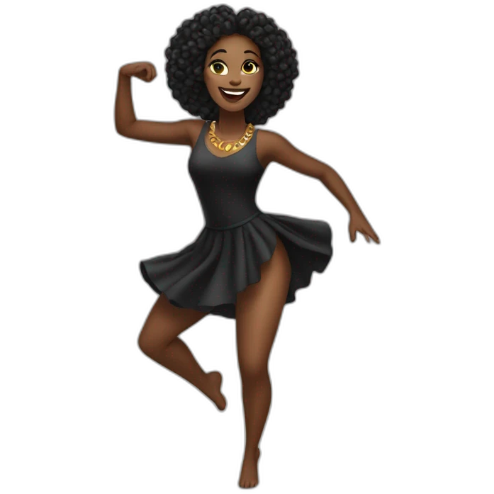 black woman panter dancing emoji
