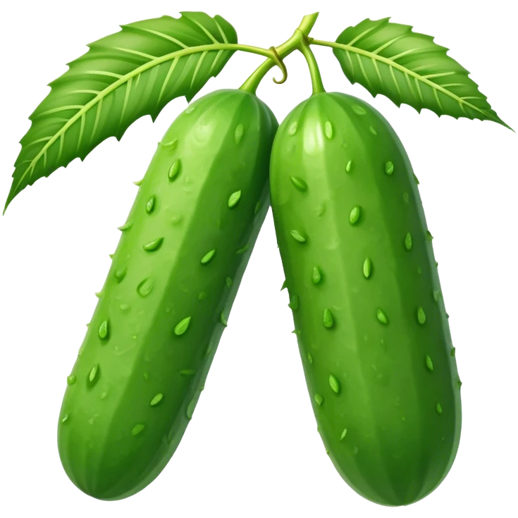 2 cucumbers hanging on palm branch emoji