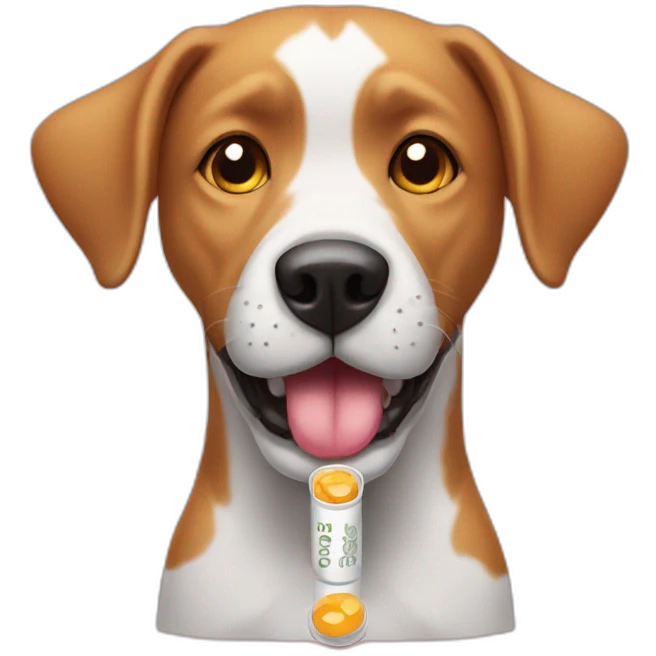 Dog eatin pill emoji