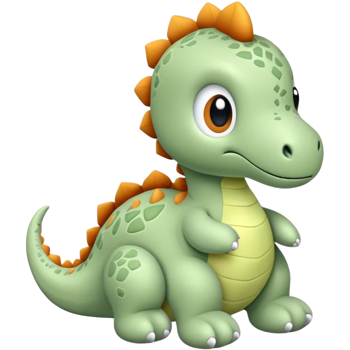 Adorable cute sage green dinosaur stuffed toy emoji