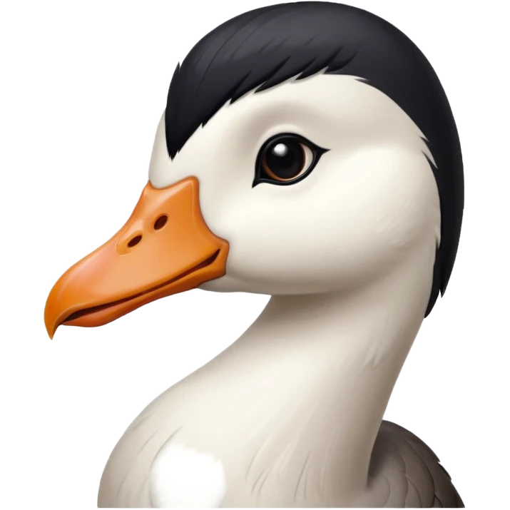 goose portrait with black hair and bangs emoji