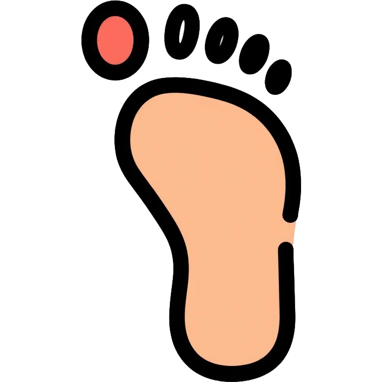 A single small human footprint, representing the first easy step in a journey emoji