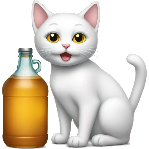 cat with a bottle of moonshine emoji
