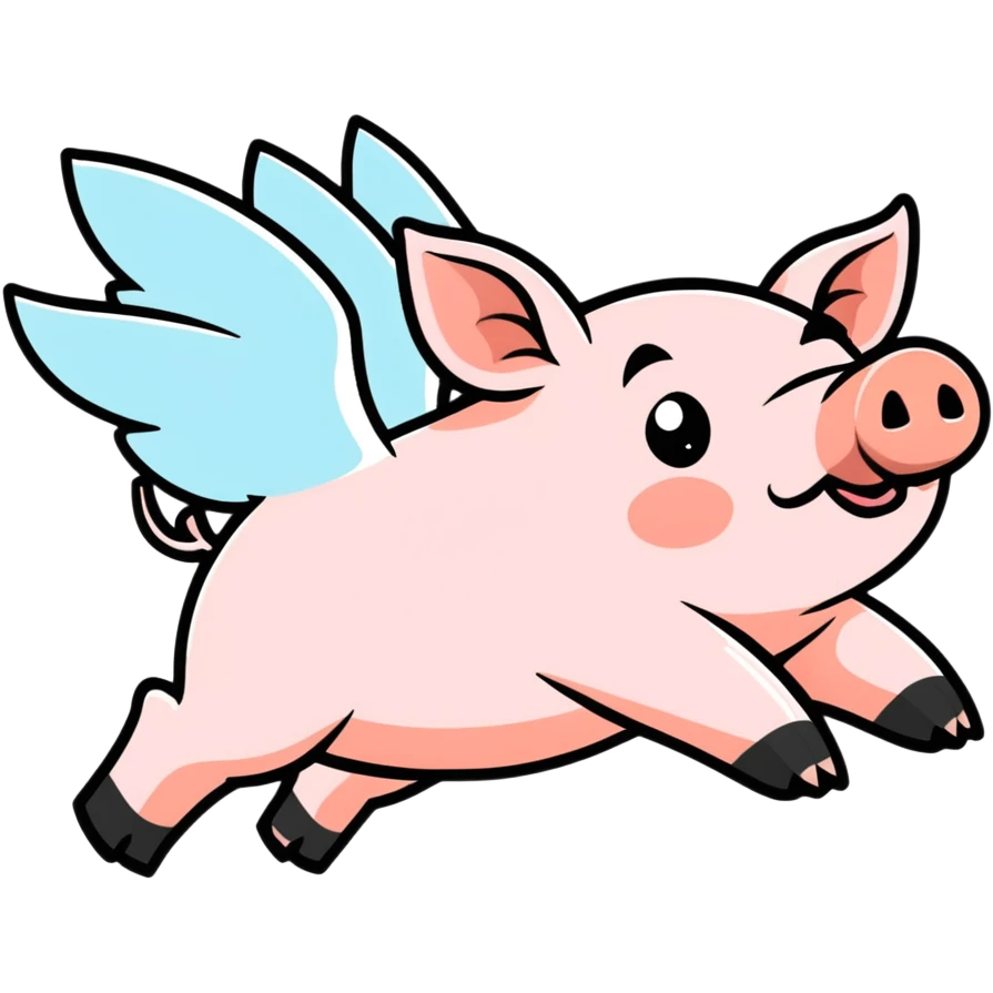 Pig flying  emoji