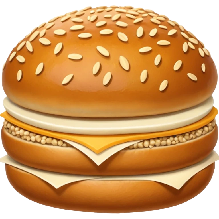 bread bun without cheese or patty emoji
