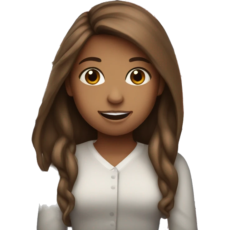 long brown haired girl with UK flag  emoji