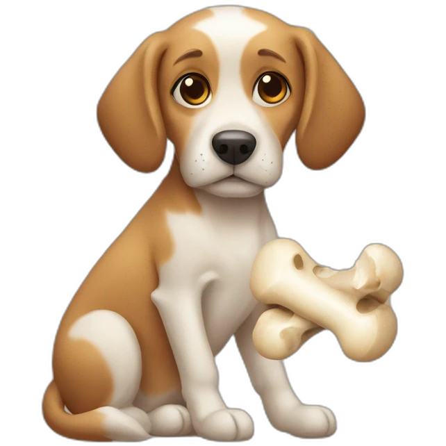 dog thinking about the bone emoji