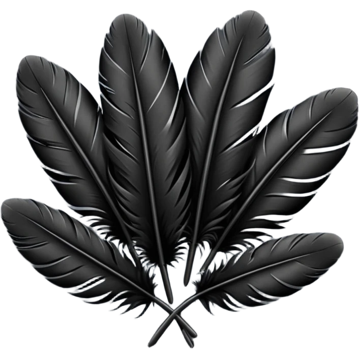 bundle of black feathers emoji