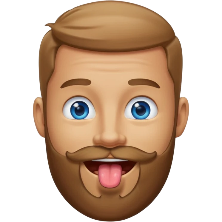 Man with beard sticking tongue out emoji