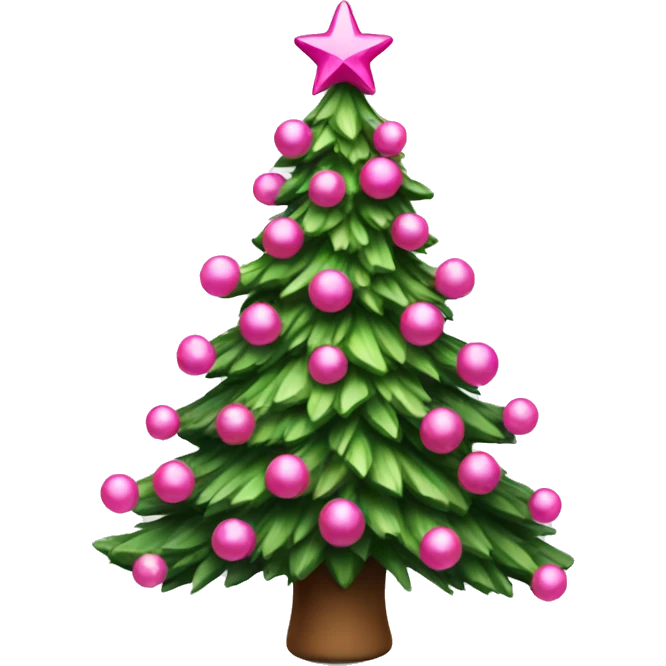 Christmas tree with pink decoration emoji