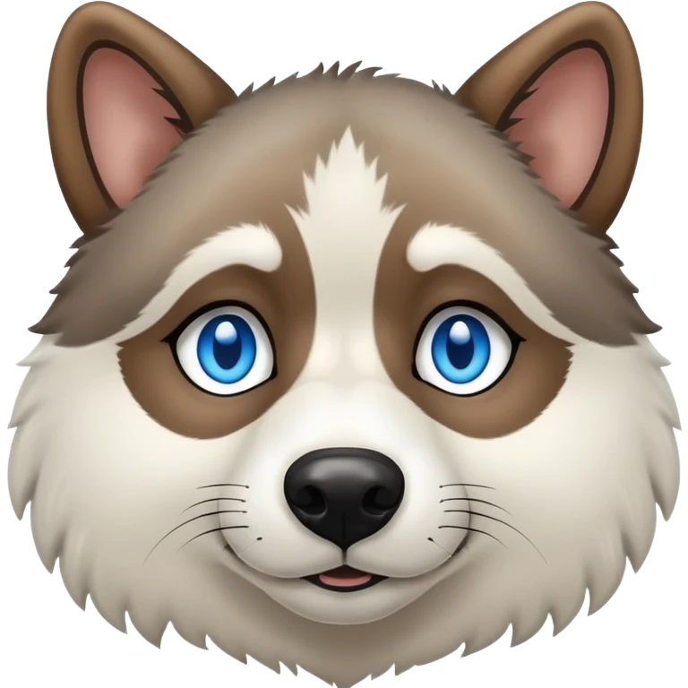 Wooly agouti husky with blue eyes emoji
