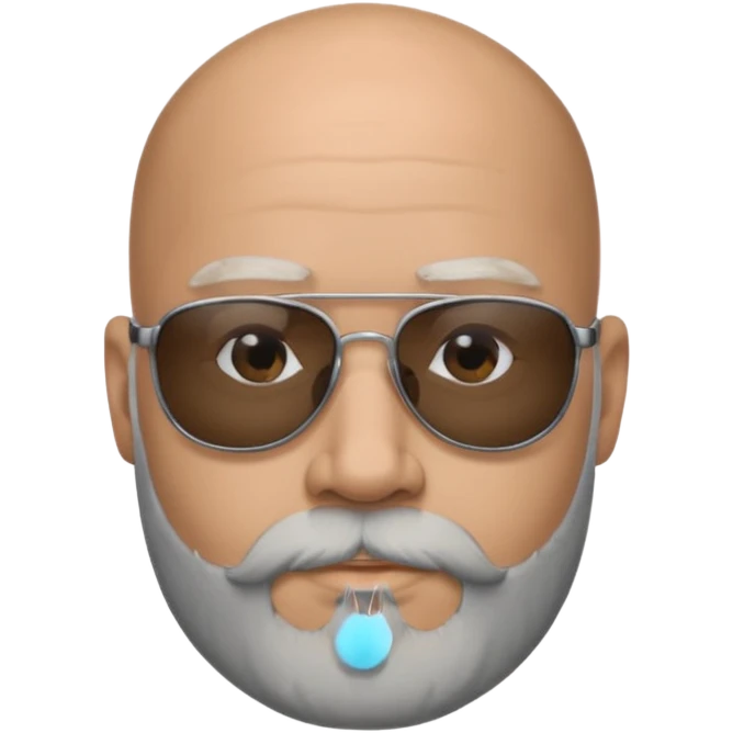 Bald male, black sunglasses, gray goatee beard, realistic portrait emoji