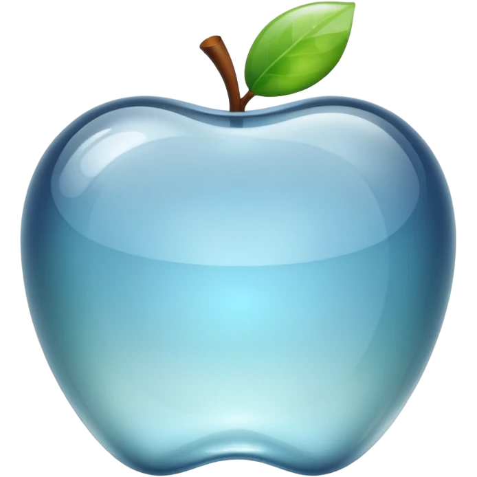 transparent clear apple shaped, shiny and translucent glass style emoji