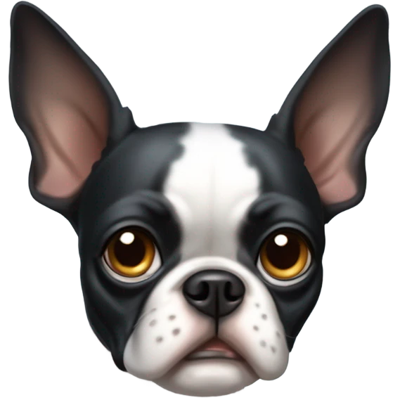 Boston terrier freezing emoji