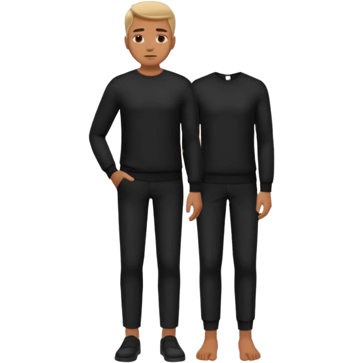  به صورت  مشکی.مرد ایستاده کامل در حال فکر کردن emoji