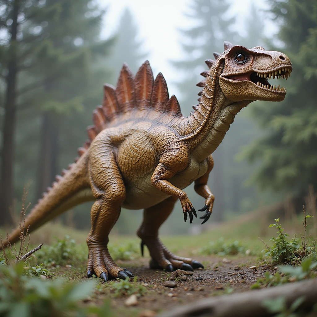 realistic spinosaurus dinosaur in natural environment, detailed, lifelike emoji