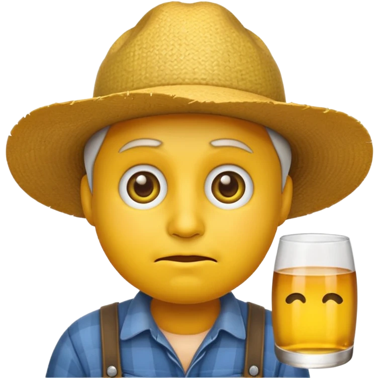 a yellow face default emoji which looks like a farmer with drunk eyes emoji