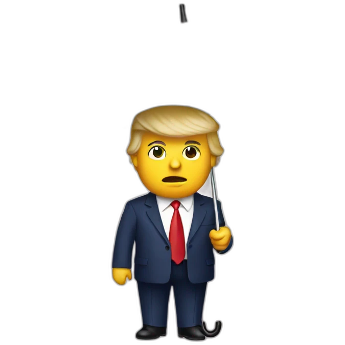 trump with umbrella emoji