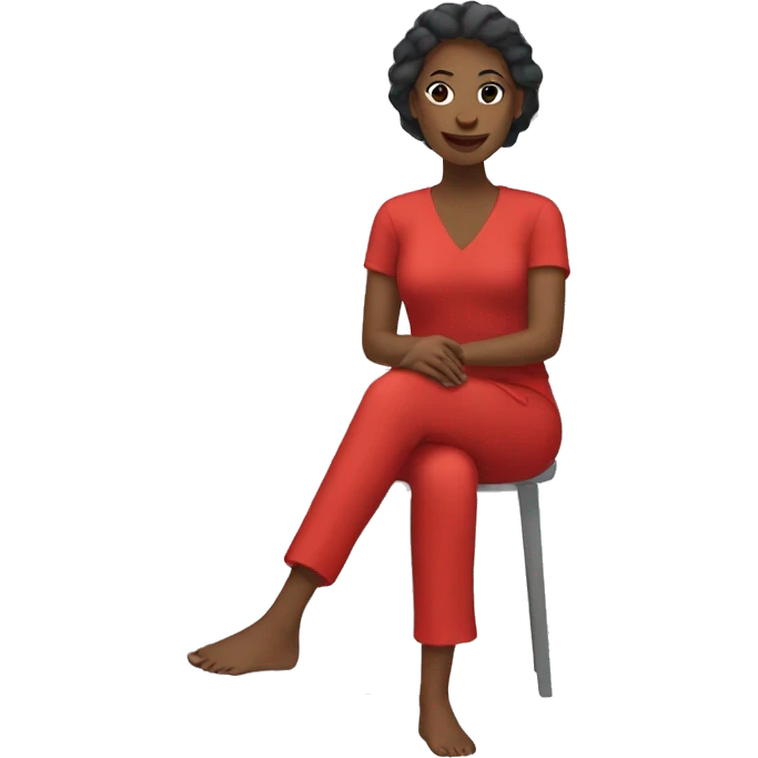 Woman doing lagree in red outfit emoji
