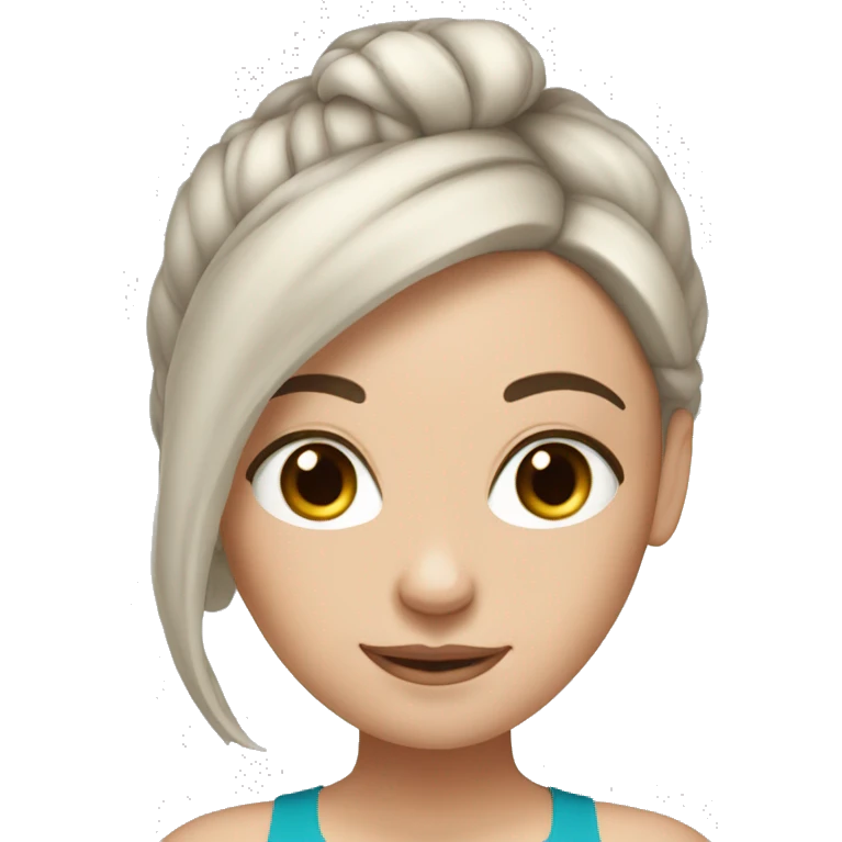 White girl brunette hair in  yoga emoji