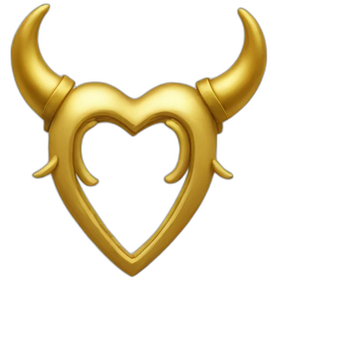 Gold heart frame with horns emoji