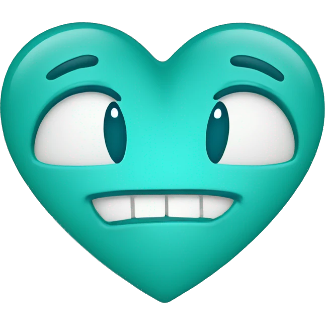 Smiling turquoise heart emoji