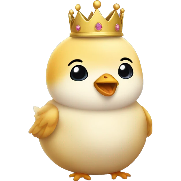 Cute animal chick with crown emoji