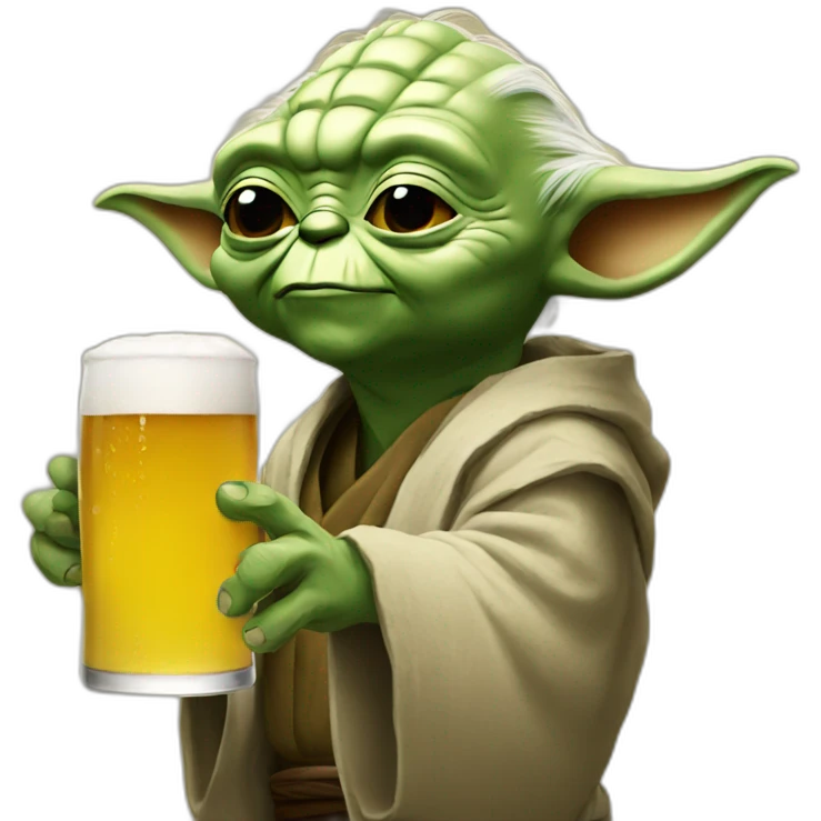 yoda drinking beer emoji