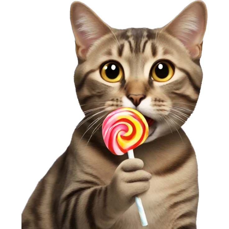 cat eating lollipop  emoji