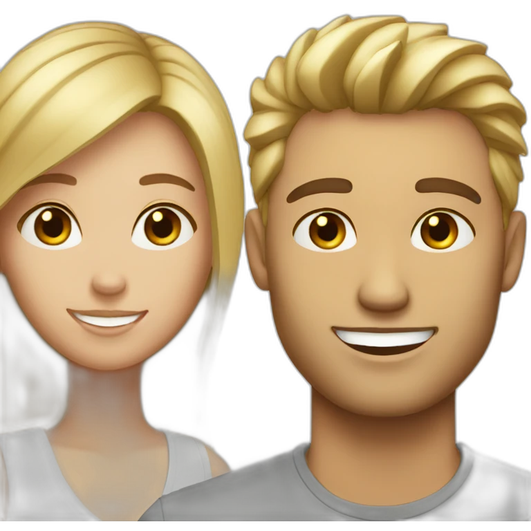 blonde guy and brown haired girlfriend emoji