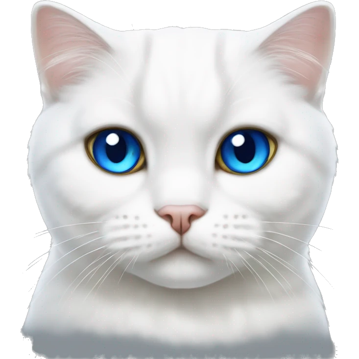 Scottishfold white cat with blue eyes emoji