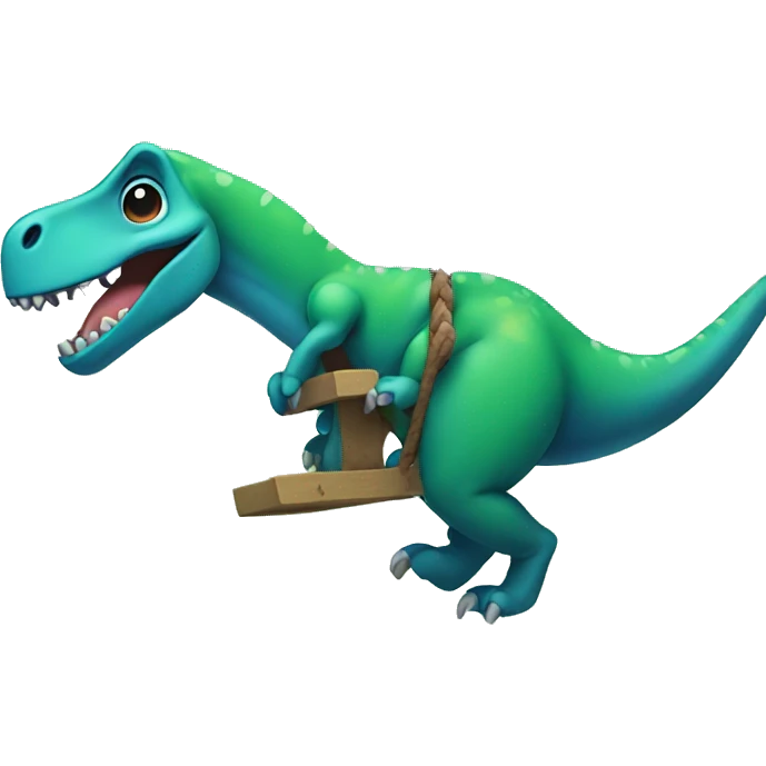 dinosaur on a swing emoji