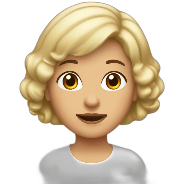 Anciana pelo corto liso rubia emoji