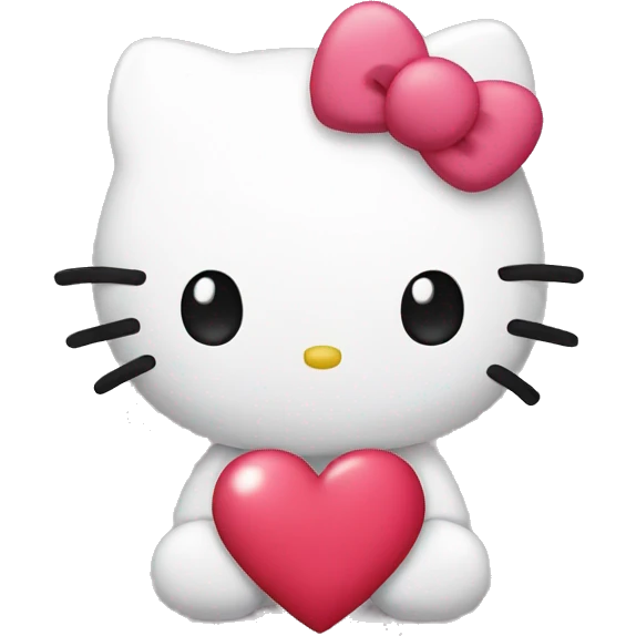 hello kitty with heart emoji