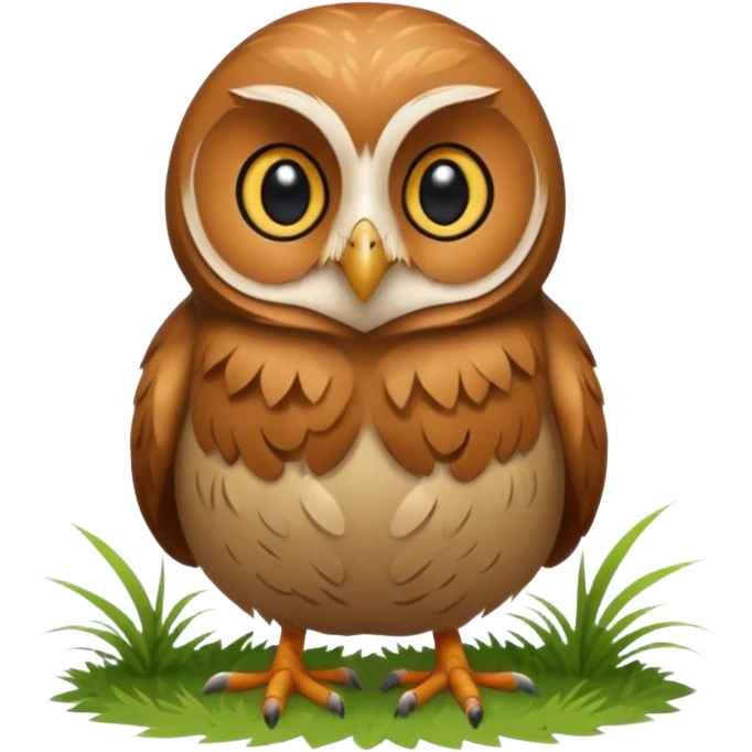 Realistic Grassy Thin Furry-Rowlet-animal emoji