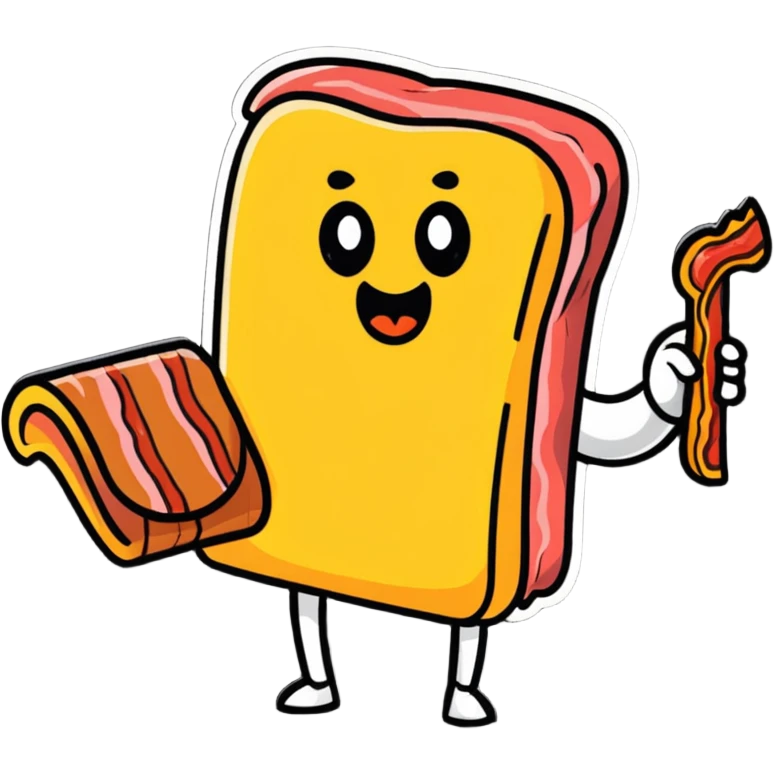 sarcasm emoji with a slice of bacon emoji