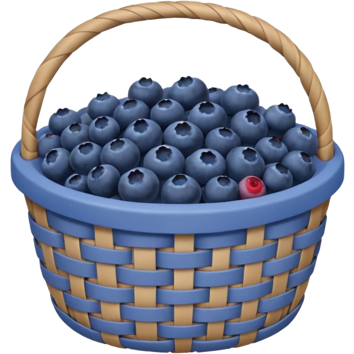 A  beige small basket of blueberries  emoji