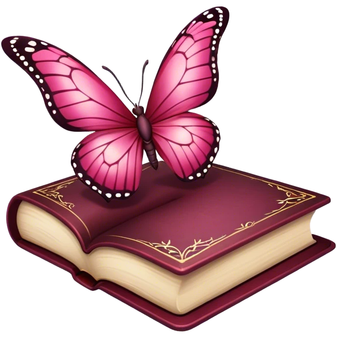 Spellbook Burgundy butterfly emoji